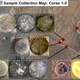 Rock surfaces abraded in circles show where the rover has collected samples.